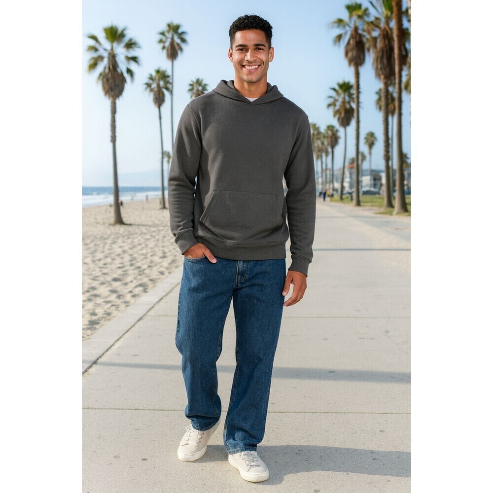 Mens Gap Hoodie Sweatshirt L XL XXL Gray Textured Heavyweight Cotton Blend NWT